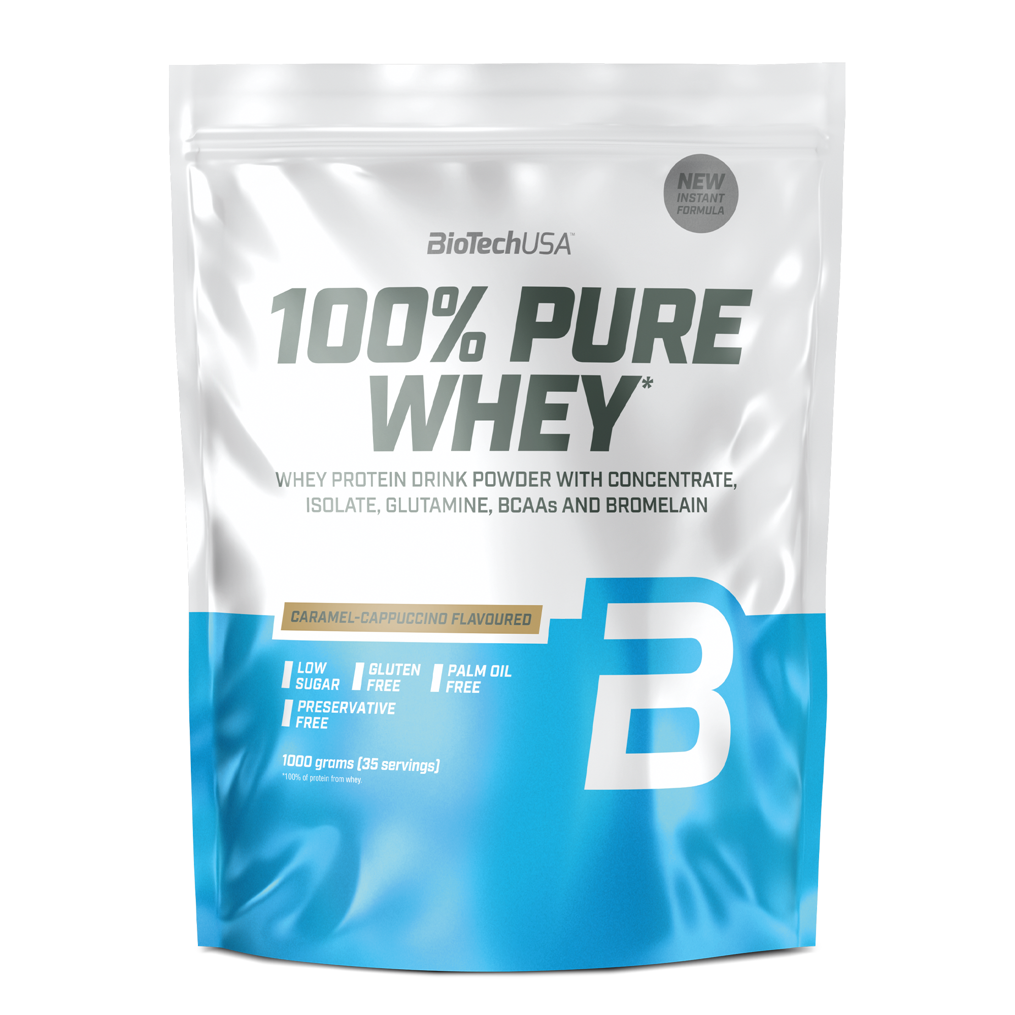 BiotechUSA Pure Whey 1kg - Karamel Cappuccino Proteinpulver