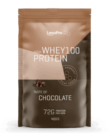 LinusPro Whey100 Chokolade 400 g - Perfekt til træning!