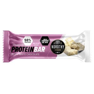 Proteinbar med hvid chokolade fra Nordthy - Lækker snack!