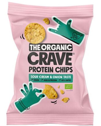 Veganske Protein Chips med Sour Cream & Onion - Økologisk