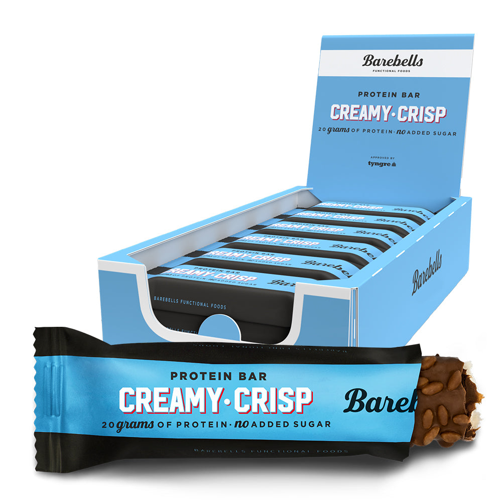 Barebells Creamy Crisp 12x55g - Sukkerfri Proteinbar med Fyld