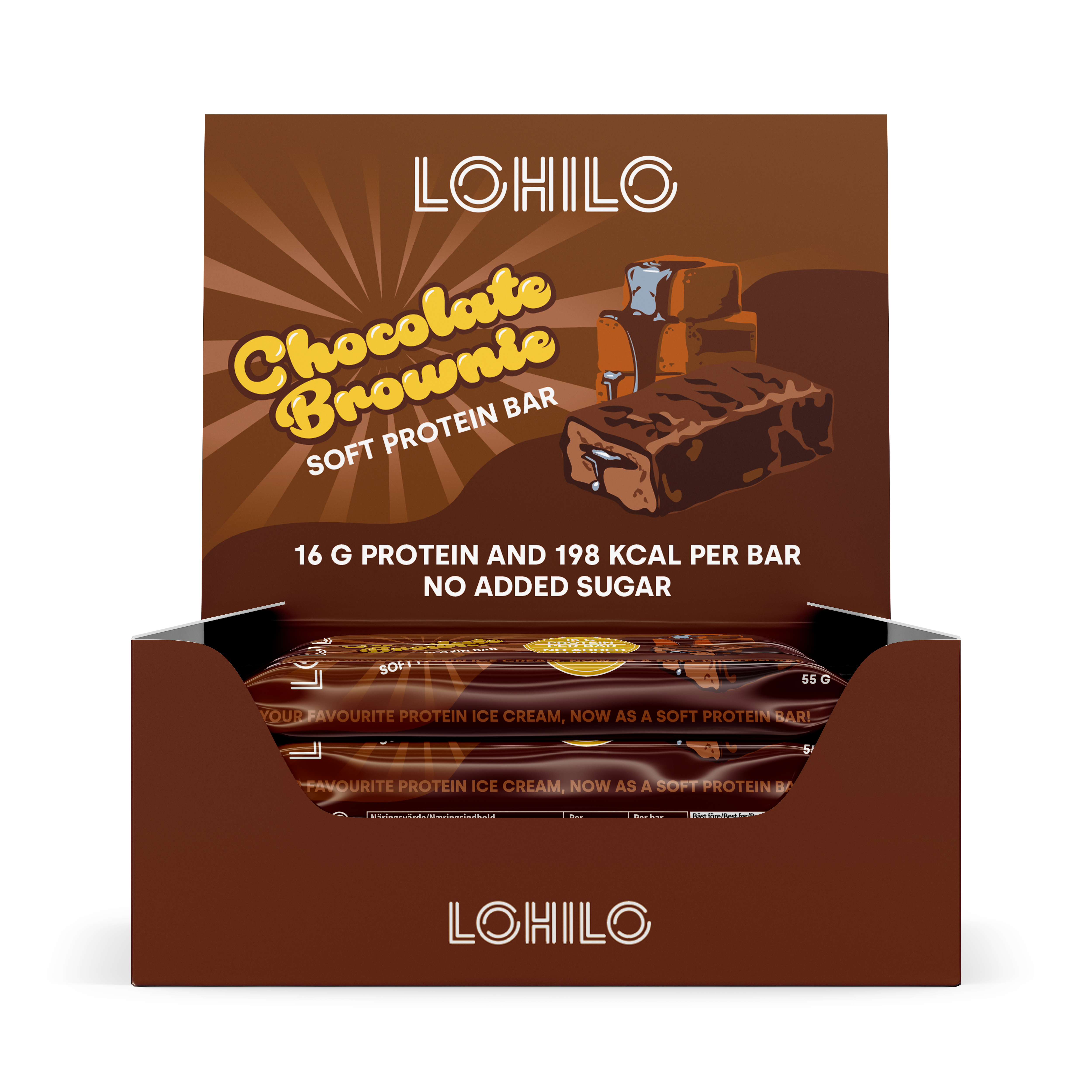 Lohilo Proteinbar Chokolade Brownie 12x 55g - Sund Snack!