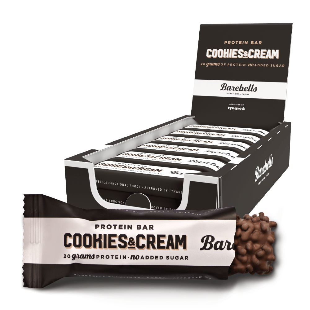 Cookies & Cream Proteinbar 12x55g - Sukkerfri Delikatesse
