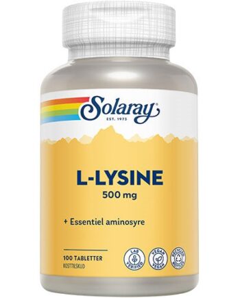 L-Lysin 100 Tabletter fra Solaray - Essentiel Aminosyre