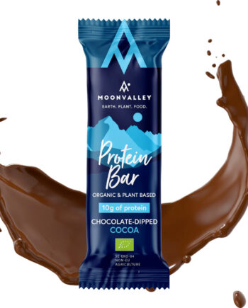 Økologisk Chokoladeovertrukket Proteinbar fra Moonvalley
