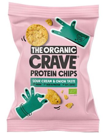 Økologiske Veganske Protein Chips med Sour Cream & Onion