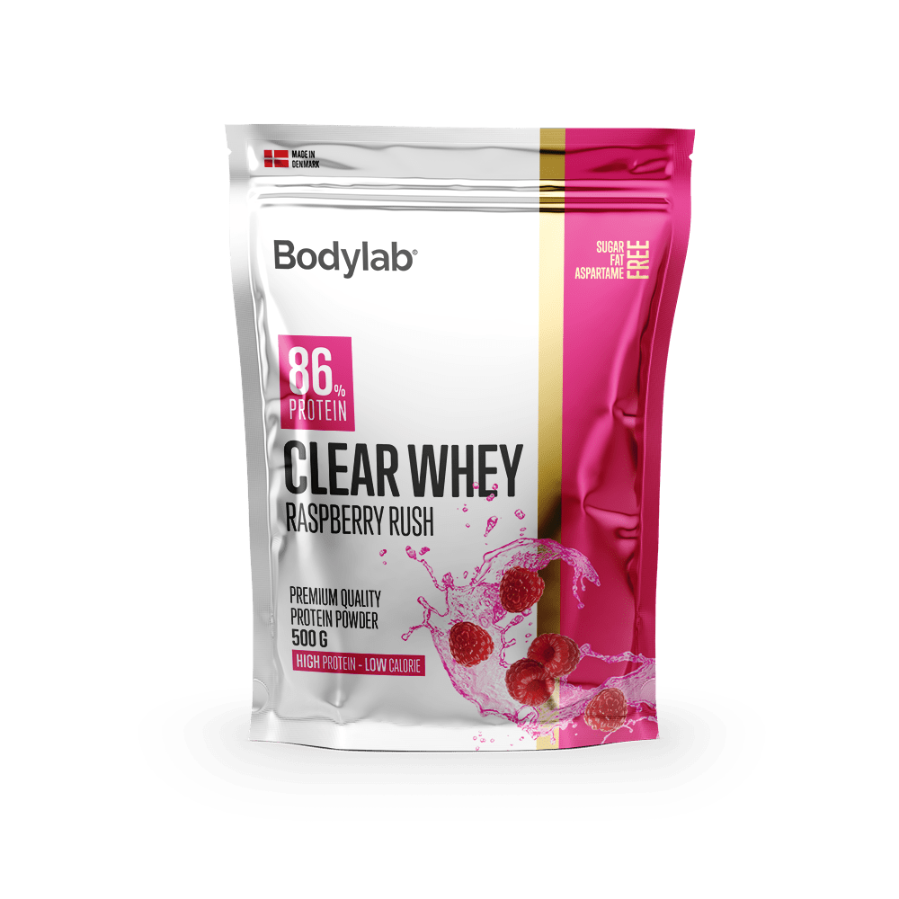 Clear Whey Raspberry Rush Proteinpulver 500g fra Bodylab