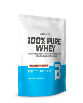100 Pure Whey Protein Pulver Strawberry 454 Gram Biotechusa Sneaker