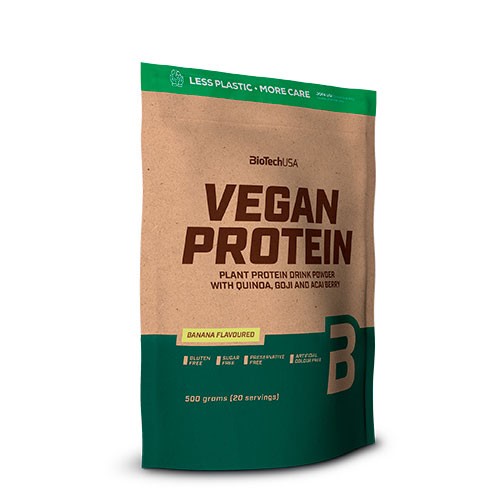 Vegan Protein Pulver Banan Smag 500 Gram   Biotechusa Sneaker